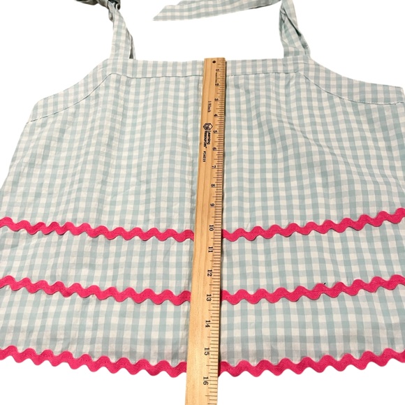 TCEC Blue Gingham & Pink Ric Rac Short Set - Size Large - Picture 6 of 14